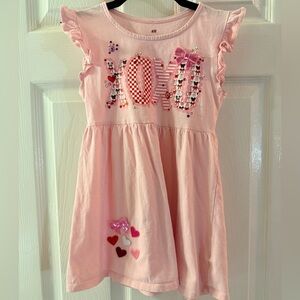 OOAK Custom Design Upcycled Valentine Heart Dress H&M 5/6 Hand Embellishments